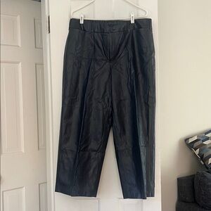 Chico's Wide Leg Faux Leather Navy  Pants